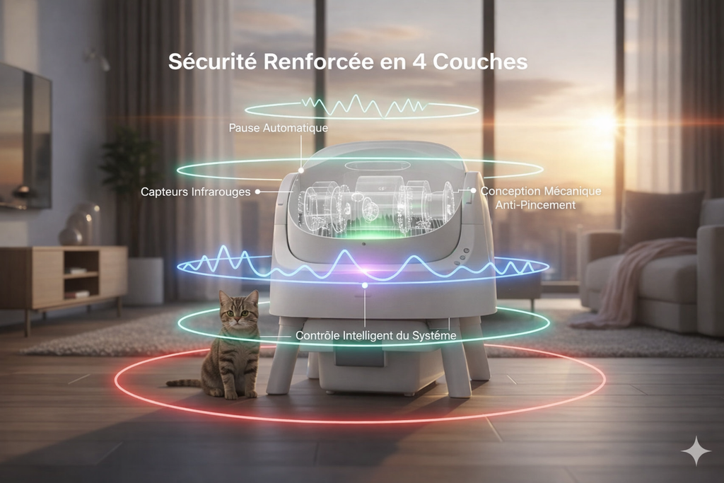 Litière Automatique — Bac à litière connecté auto-nettoyant, design silencieux